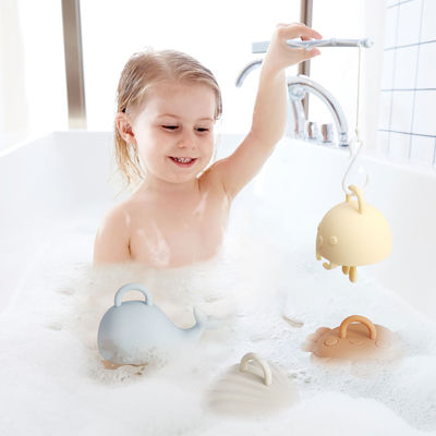 Động vật biển hoạt hình thiết kế trẻ em đồ chơi tắm silicone Set cho trẻ sơ sinh 100% chất lượng thực phẩm đồ chơi câu cá silicone bộ