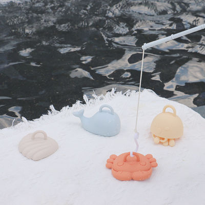 Động vật biển hoạt hình thiết kế trẻ em đồ chơi tắm silicone Set cho trẻ sơ sinh 100% chất lượng thực phẩm đồ chơi câu cá silicone bộ