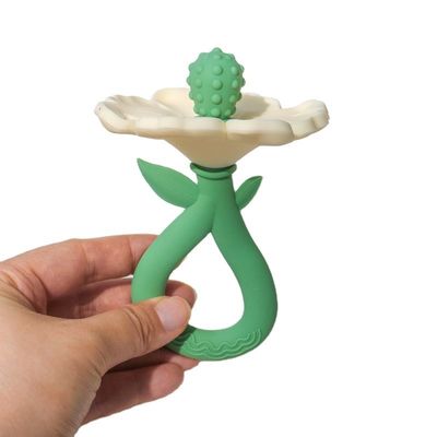 PAISEN tùy chỉnh 6 tháng hoa hình dạng cây răng 100% cao su tự nhiên răng silicone răng nhai rúng động đồ chơi trẻ em mềm