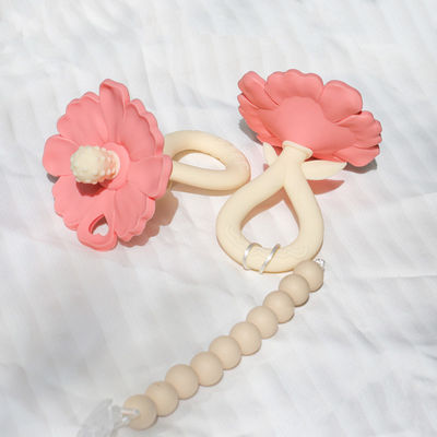 PAISEN tùy chỉnh 6 tháng hoa hình dạng cây răng 100% cao su tự nhiên răng silicone răng nhai rúng động đồ chơi trẻ em mềm