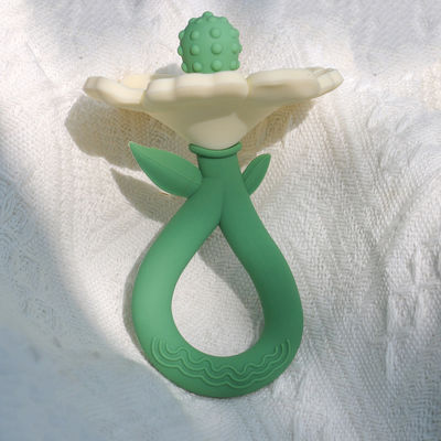 PAISEN tùy chỉnh 6 tháng hoa hình dạng cây răng 100% cao su tự nhiên răng silicone răng nhai rúng động đồ chơi trẻ em mềm