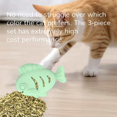 Đồ chơi bán buôn silicone chất lượng thực phẩm Mèo Mint Quả bóng hình cá Đồ chơi thú cưng Đồ chơi bóng tương tác Răng bóng Làm sạch đồ chơi và phụ kiện vật nuôi