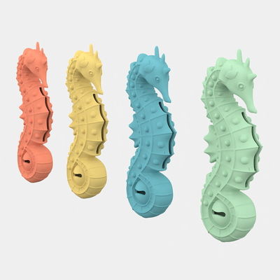 bán nóng BPA miễn phí silicone con chó ngựa biển câu đố đồ chơi trứng con chó ăn chậm cho chó thú cưng tương tác silicone PET nhai đồ chơi