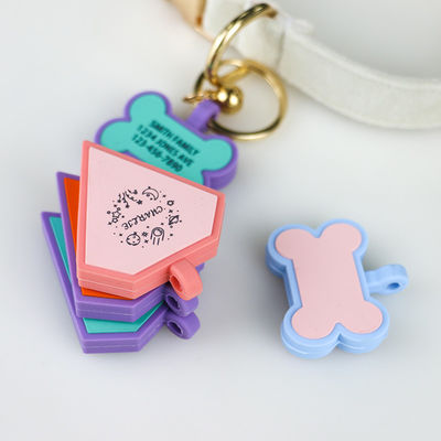 PAISEN Nhãn hiệu chó tùy chỉnh được khắc 3D Mã QR Chó cổ áo mèo Nhãn hiệu vật nuôi silicone