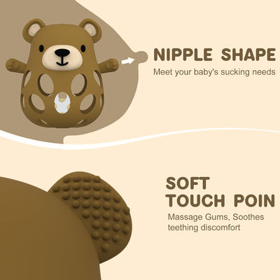 PAISEN Bear Teething Gloves Unisex Custom BPA-Free Newborn Gifts Cute Animal Shaped Silicone Teething Toys Mông trẻ em mềm