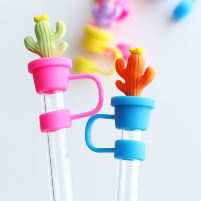 Cactus Straw Stoppers Protector Thức uống phụ kiện và thiết kế thực tế tái sử dụng Cute Silicone Straw Cover Tips Protectors