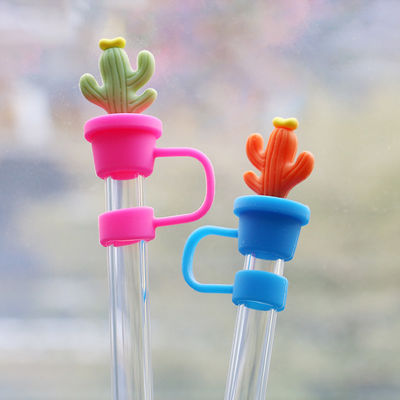 Cactus Straw Stoppers Protector Thức uống phụ kiện và thiết kế thực tế tái sử dụng Cute Silicone Straw Cover Tips Protectors
