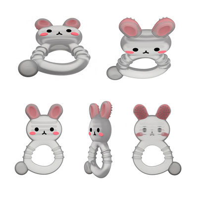 2025 Nhà máy Thỏ Thiết kế dễ thương minh bạch cảm giác kem đông lạnh silicone em bé nước đầy răng