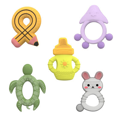 2025 Nhà máy Thỏ Thiết kế dễ thương minh bạch cảm giác kem đông lạnh silicone em bé nước đầy răng