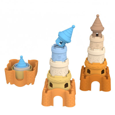 Nhà sản xuất silicone thiết kế khuôn riêng tùy chỉnh và bán buôn có sẵn thiết kế silicone lâu đài tháp chặn đồ chơi