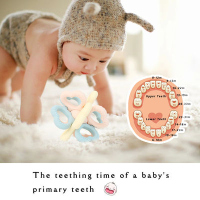 PAISEN BSCI Rattle Baby Teether Ball Toy BPA Free Silicone Soft Ball Dễ cầm Teether cho trẻ sơ sinh 6 tháng tuổi+