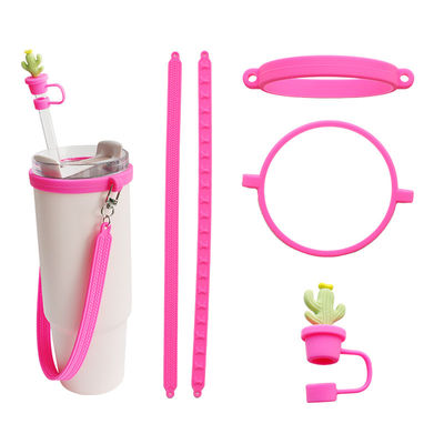 Custom Silicone Lanyard Handle Sling cho Tumbler Cá nhân hóa chống trượt Sippy Cup Label chai nước mang dây thừng thanh phụ kiện