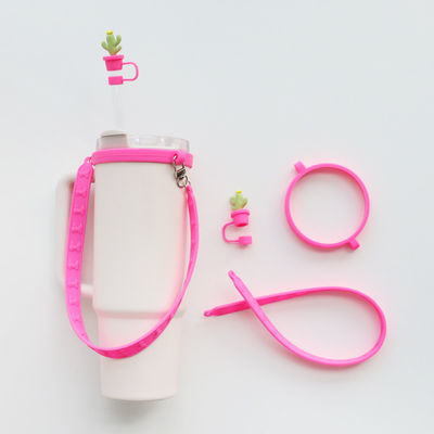 Custom Silicone Lanyard Handle Sling cho Tumbler Cá nhân hóa chống trượt Sippy Cup Label chai nước mang dây thừng thanh phụ kiện