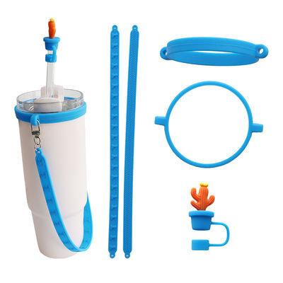 Custom Silicone Lanyard Handle Sling cho Tumbler Cá nhân hóa chống trượt Sippy Cup Label chai nước mang dây thừng thanh phụ kiện