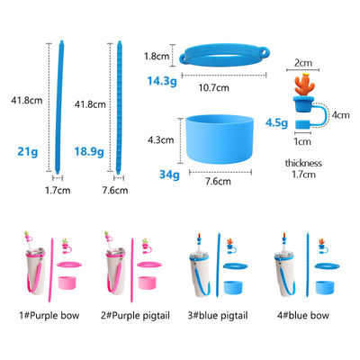 Custom Silicone Lanyard Handle Sling cho Tumbler Cá nhân hóa chống trượt Sippy Cup Label chai nước mang dây thừng thanh phụ kiện
