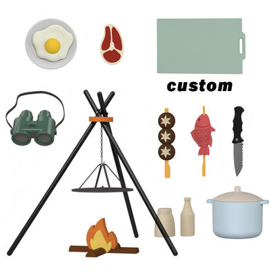 Logo tùy chỉnh 19-PC Silicone Mini Chef Barbecue Chơi vai Trò chơi bếp nấu ăn Trò chơi giả vờ Trò chơi bếp đồ chơi quà đồ chơi cho trẻ em
