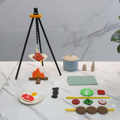 Logo tùy chỉnh 19-PC Silicone Mini Chef Barbecue Chơi vai Trò chơi bếp nấu ăn Trò chơi giả vờ Trò chơi bếp đồ chơi quà đồ chơi cho trẻ em
