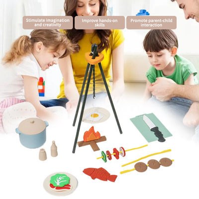 Logo tùy chỉnh 19-PC Silicone Mini Chef Barbecue Chơi vai Trò chơi bếp nấu ăn Trò chơi giả vờ Trò chơi bếp đồ chơi quà đồ chơi cho trẻ em