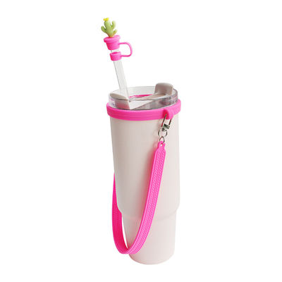 30oz 40oz Tumbler với tay cầm chống trầy xước tay áo ly silicone và chống trượt chai nước tay cầm dây đai