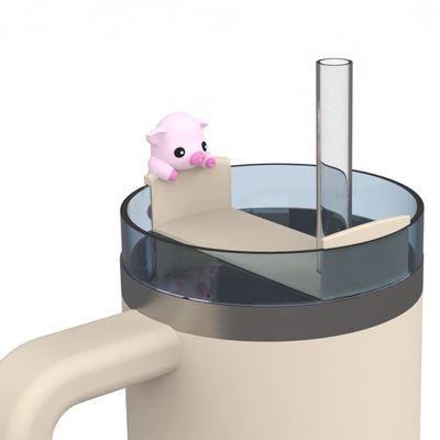 Thiết bị cho quầy bar Đồ vẽ hoạt hình dễ thương Panda Thỏ Thỏ Lợn Thiết kế BPA Không có chất lượng thực phẩm Silicone Aceesoreis cho chai Tumblers