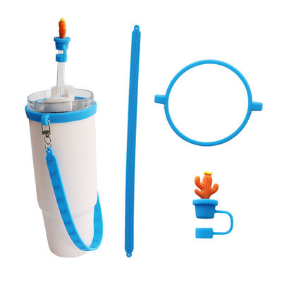30oz 40oz Tumbler với tay cầm chống trầy xước tay áo ly silicone và chống trượt chai nước tay cầm dây đai