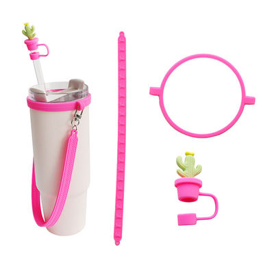30oz 40oz Tumbler với tay cầm chống trầy xước tay áo ly silicone và chống trượt chai nước tay cầm dây đai