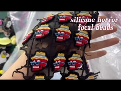 Bí ngô hộp sọ halloween tùy chỉnh Hạt tiêu điểm silicone cho móc khóa bút tự làm